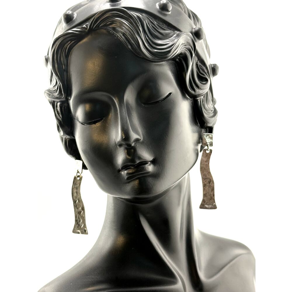 Karine Sultan Hammered Dangle Drop Earrings
